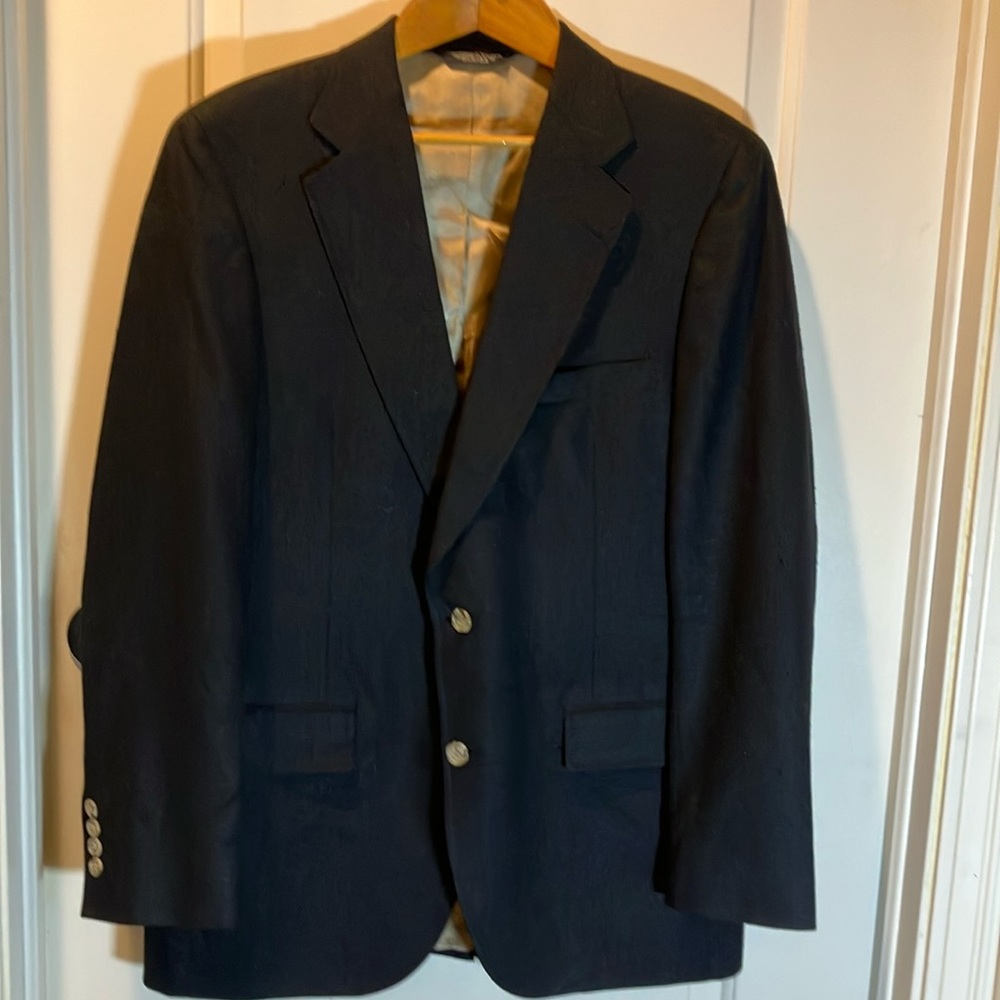 EUC Racquet Club 40R Slubbed Silk Black Blazer From Dillards No flaws, No Stains